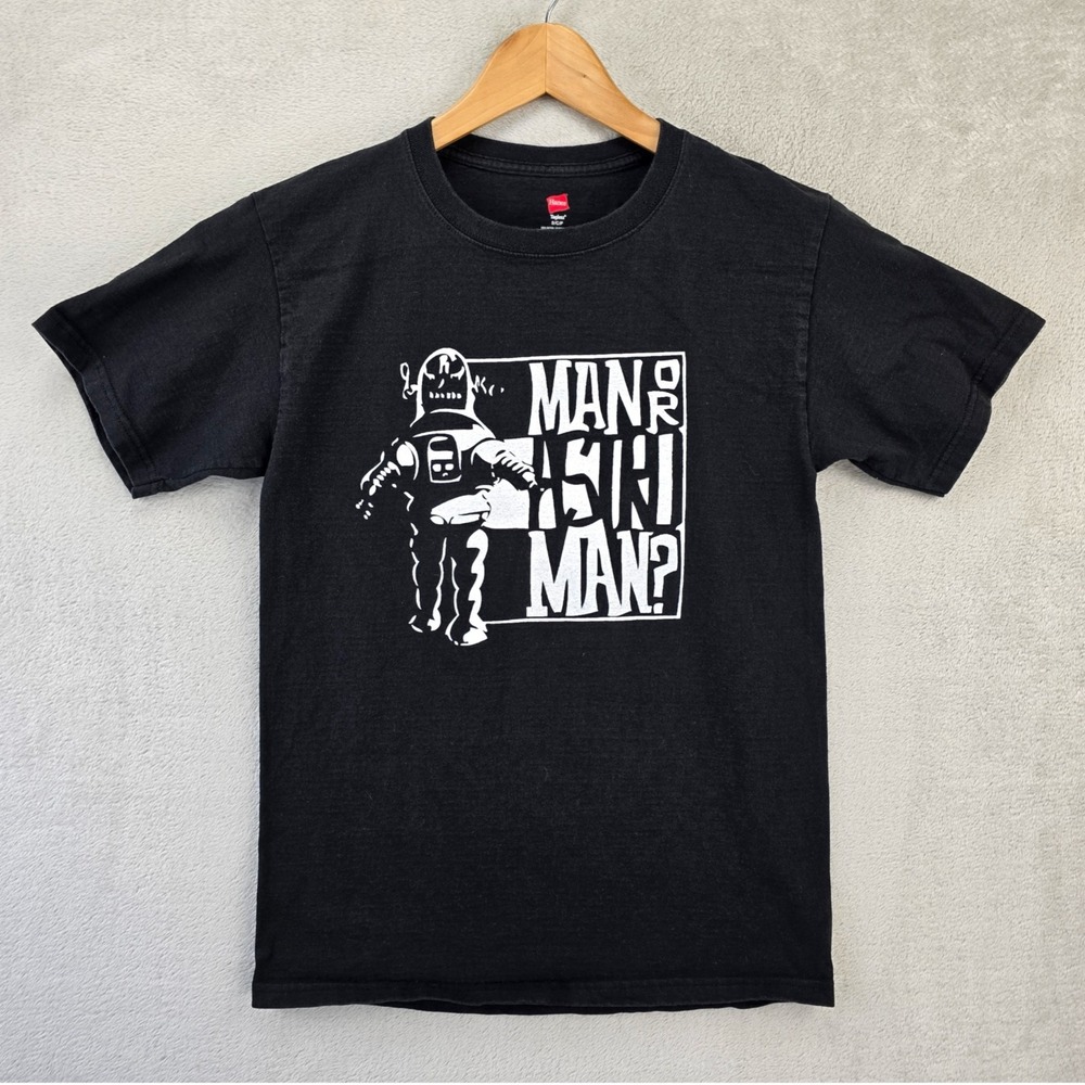 Vintage Man Or Astro-Man? Short Mens Small Black Surf Rock Band Tee